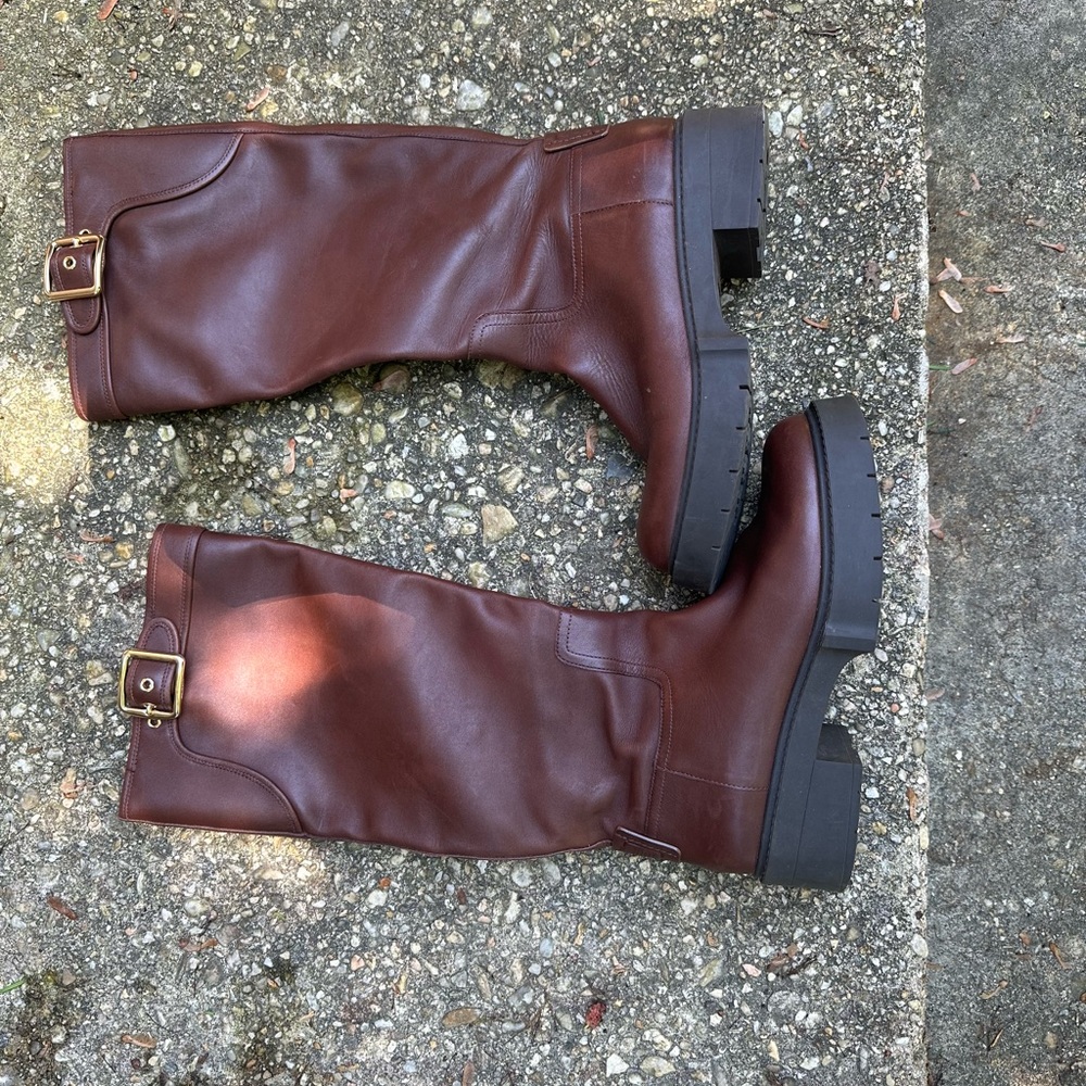 COACH Tall Brown Leather Boots
